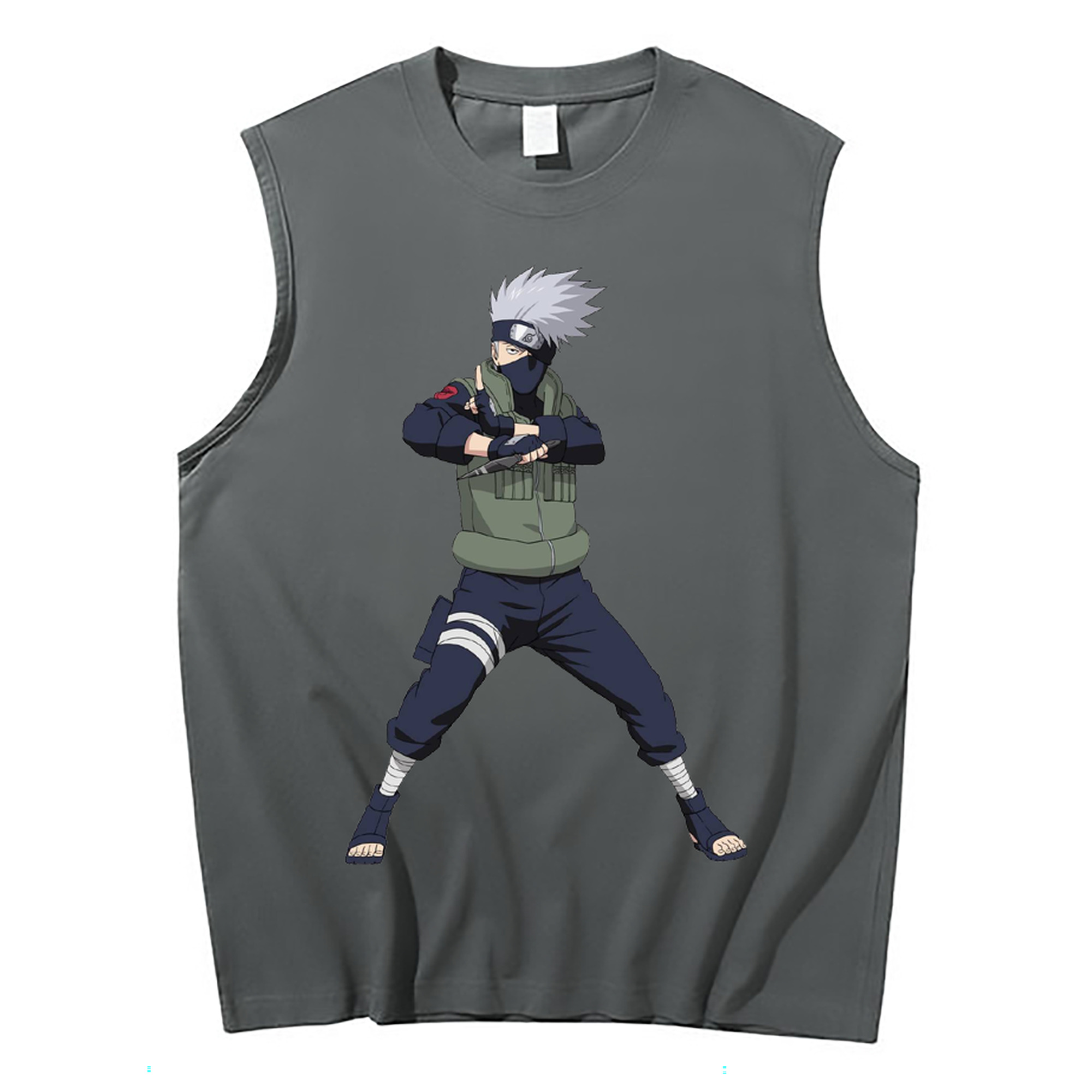 （画像用） NARUTO -ナルト- はたけ カカシ Hatake Kakashi コットン100％タンクトップ（フロントプリント）